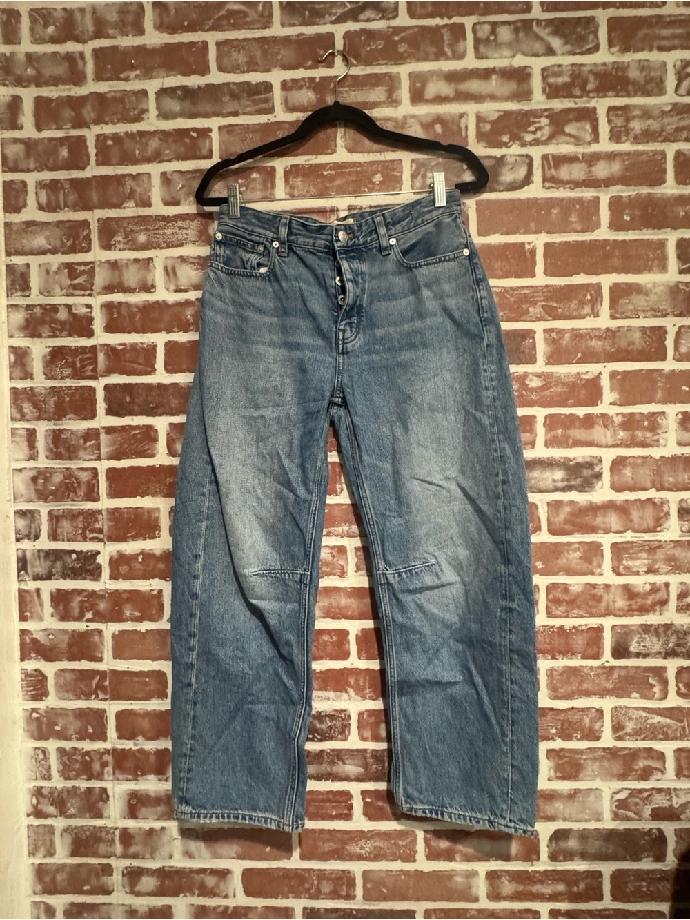 Madewell Darted Barrel Leg Jeans Size 26 High Rise Button Fly Denim